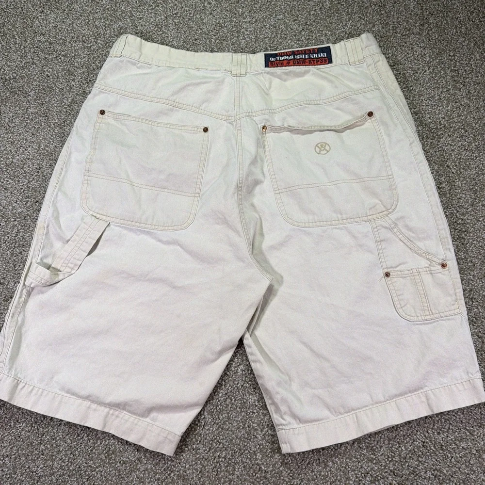 Vintage Hiphop Beige Carpenter Shorts OMW Baggy Classic 90s 40 Waist